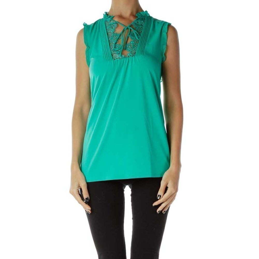 Express Green Laced Tank Top